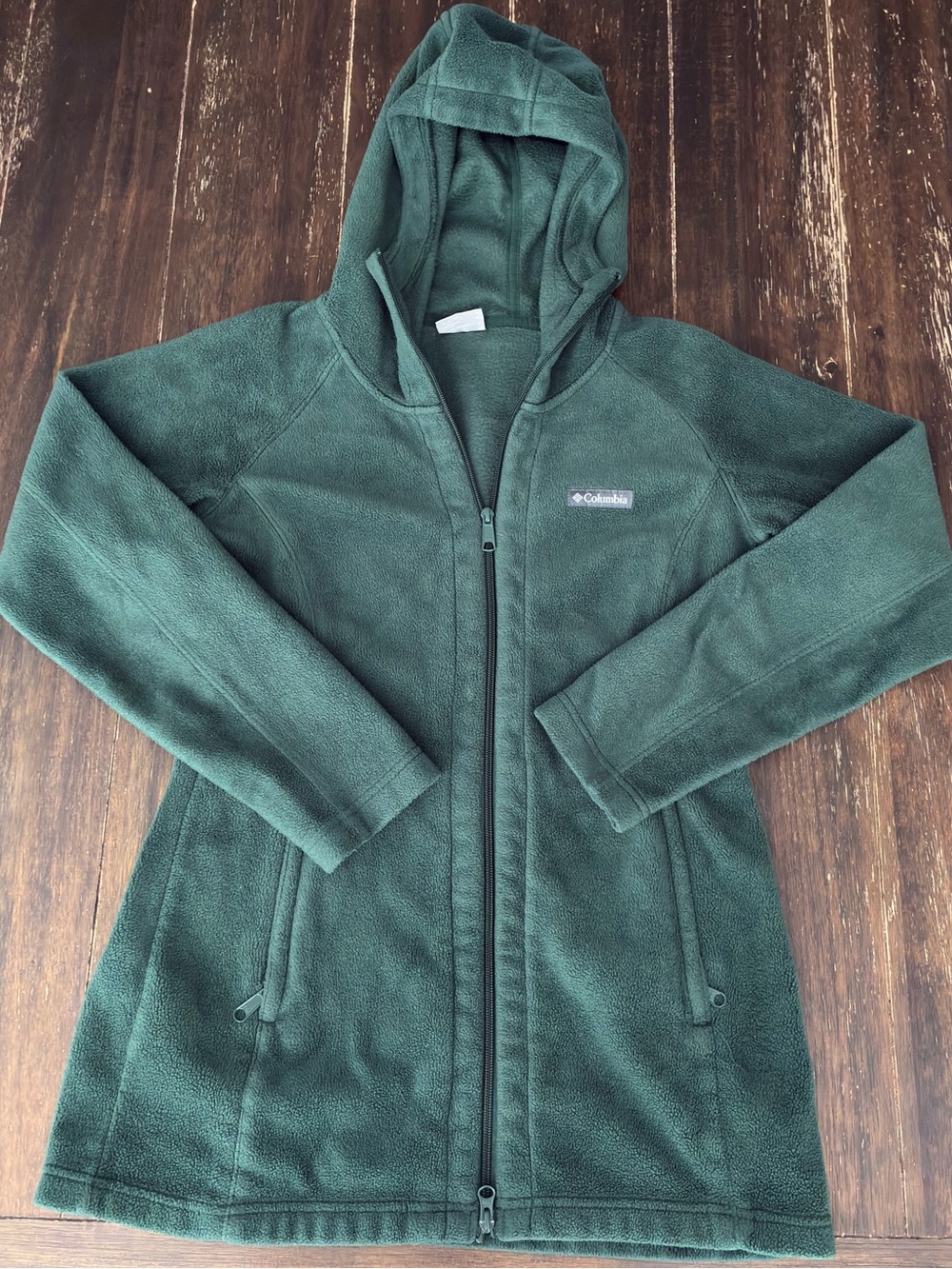 Columbia Benton Springs II Forest Green Fleece Hoodie Tunic Jacket Medium